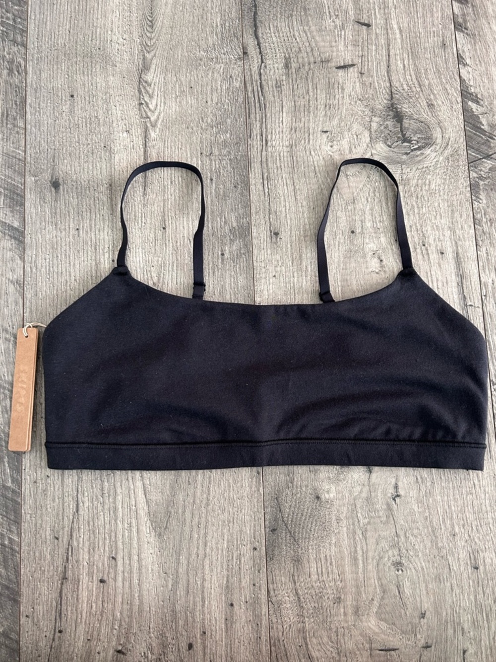 SKIMS Cotton Jersey Scoop Bralette in Soot Size Medium NEW - Picture 6 of 8